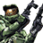 Static pixelated image of a green-armored character holding two black weapons with glowing elements, set against white background.
