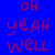 Blue background with red pixelated text reading 'OH I Don't YEAH Like UR WELL PANTS' in three