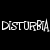 six shows fragmented text 'DISTURBIA' and partial letters in black, white, and red on contrasting backgrounds with pixelated distortion