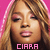 A 3x3 contact sheet of nine animated frames showing a woman with long wavy hair against a pink background, each frame displaying subtle variations in facial expression and text color beneath her name "CIARA".