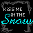 identical pixel art frames showing 'KISS ME IN THE SNOW' text in cyan script over a black background with gray decorative borders