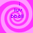 Four identical pink spiral patterns with blue text 'i luv bball' arranged in a on a solid pink background