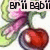 Animated cherry icon with pink bow and green leaves, showing subtle movement in the bow's position across frames.