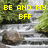 Yellow pixelated text overlays a static nature scene with flowing water and greenery, transitioning from 'BE AND MY MADE UP!!! BFF' to 'YEAH were friends... again!!!'