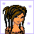 Pixel art of a character with dreadlocks, checkered top, and purple pants, with 'Crazy' text below.