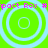 Green background with four light blue concentric circles and pink text reading "pact Box #pact Box #" at top and bottom.