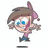 Four cartoon characters in pixelated style: brown-haired boy with pink hair accessory, green-hatted boy holding yellow stars, elderly man with pink hat and crown, orange ponytail girl standing on black stand.