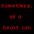 Red pixelated text on black background above a grayscale corner with red heart, all static.