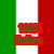 A static image with vertical green, white, and red stripes background; text elements in red and green on the left side.