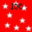 Red background with white stars and four black '100' numerals arranged in a pattern