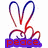 Animated icon with two heart-shaped peace signs above 'peace.' text, a red smiling heart character holding hammers, and three people in gray suits below 'brothers' text.