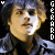 pixelated character portraits with text overlays, showing a person in dark clothing against black backgrounds