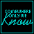 Animated contact sheet of 21 frames showing a black square icon with cyan border, turquoise text "SOMETHING ONLY WE KNOW", and heart symbols that change color across frames.