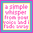 nine square with pink borders, each containing pixelated text about a whisper fading away, where some letters change color
