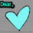 Pixelated cyan heart with text fragments on a checkered background, transitioning to a black background with a white heart outline and additional cyan text.