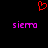 Red pixelated heart symbol above two identical purple text labels on black background.