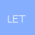 Light blue background with white pixelated text 'LET IT SNOW' and six blurred circular shapes resembling snowflakes.