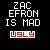 Two side-by-side pixel art images display identical text and layout with one difference: the left has red 'UGLY' while the right replaces it with black outline and adds a small red heart below.