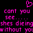 Pixelated pink text and heart symbol on black background with repeated phrases and misspelled words.