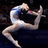 A pixelated gymnast in a white leotard performs a split on dark background with blue text reading "gymnastics all the way!!!!!!"