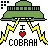 Pixel art icon featuring a green UFO with yellow tractor beams lifting a white area containing text and a heart symbol, set against a transparent background.