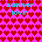 Pixelated icon with repeating red heart pattern on pink background, featuring cyan text "summer lovin" in two mirrored sections.