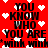 Red background with white pixel hearts and black text repeating 'YOU KNOW WHO YOU ARE' and '*wink wink*' in a pattern