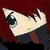 Two side-by-side anime-style eyes with white sclera, black pupils, and green irises, set against a dark red background with red text reading 'Yasuko' below.