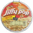 A circular icon with 'Jiffy Pop' text over a popcorn scene, alongside text reading 'poppin' like my' and 'Jiffy Pop!' on black and gray backgrounds