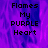 Pixelated text 'Flames My PURPLE Heart' on a purple and blue gradient background with visible pixelation.