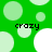 Green background with light green and white circles; four instances of the word 'crazy' in black pixelated text.