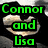 Green text displays 'Connor and Lisa' above a heart shape, with '9.21.08' below, all over a black background with a heart outline.