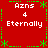 Red background with green pixelated border and repeated white text "Ayns 4 Eternally" in four quadrants.