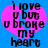 A pixelated heart-shaped icon with text reading "i love u but u broke my heart" on a blue background.
