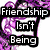 Six distinct pixelated display text fragments over colorful backgrounds including hearts and abstract patterns
