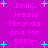 Pixelated text and cyan stars on a magenta background, repeated in a pattern with slight variations in text alignment and star placement