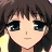 A 48x48 pixel animated buddy icon featuring a close-up of an anime-style character with brown hair and large black eyes on the left, paired with stylized text reading "Anime IM" and "com" on a black background to the right.