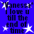 Blue background with dark blue text reading "Vanessa i love u till the end of time" and white star shapes scattered throughout.
