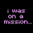 Pixelated text and stars on a black background with a gray bottom bar, displaying phrases like 'i was on a mission...' and multiple 'sparkly' repetitions.