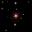 nine circular starburst patterns on a black background with scattered white dots, varying in size and brightness from small to large