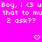 Pixelated text on bright pink background with two white heart icons below, using AIM-era emoticons and numeric shorthand.