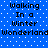 Blue background with white dots and black text reading "Walking In a Winter Wonderland" arranged in two vertical
