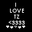 Black background displays white text and symbols with one heart symbol changing from light gray to dark gray between