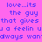 Pixelated text on a bright pink background with blue lettering, repeating phrases about love and affection.