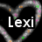 Animated icon with two heart shapes and text reading 'Lexi Loves Lollipops' on a black background.