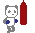 Pixel art animation of a panda-like character punching red boxing bags in multiple frames with varying poses and bag shapes.