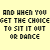 Pixelated image with yellow background showing text and a dancing figure in black top and purple skirt.