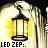 Static pixel art icon featuring a glowing yellow lantern with dark metal frame against blurred background, text "LED ZEP:.." at bottom.