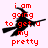 Red text reads 'i am going to get u my pretty' over a black witch silhouette on light pink background with gray