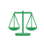 Green pixelated scale icon on white circular background with gray outer border.